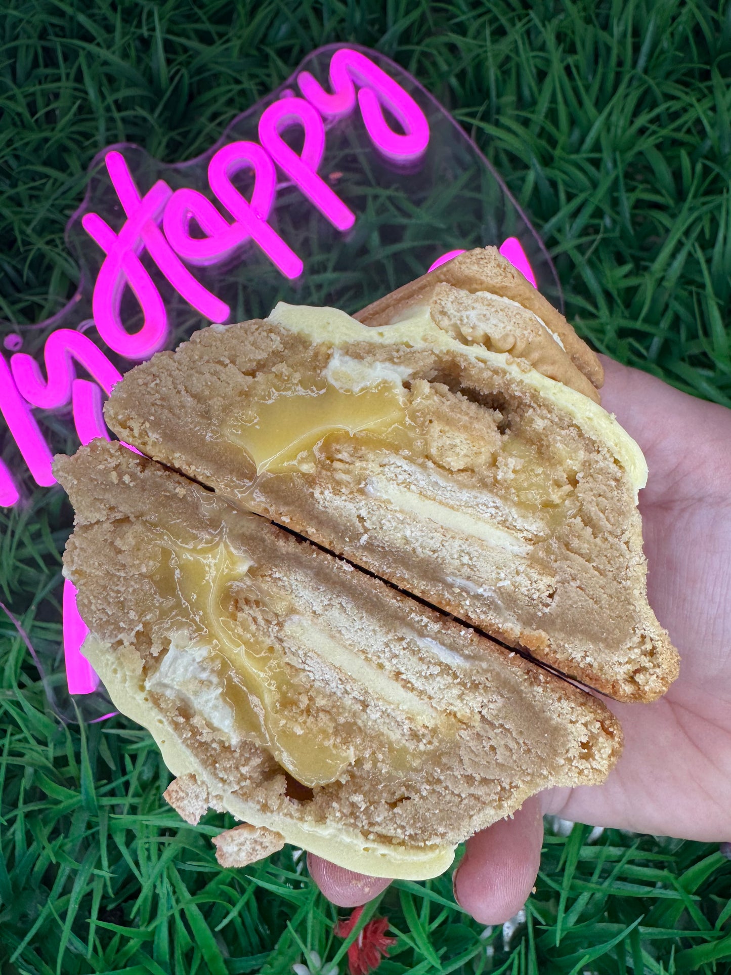 Custard Cream Stuffed Cookie